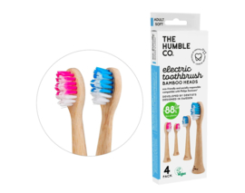 Humblebrush - Set van 4 bamboe opzetborstels voor elektrische tandenborstel