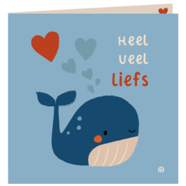 Heel veel liefs wenskaart Walvis - BORA illustraties