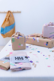 Herbruikbare gift wrap - 50 x 50 cm LalaFete Confetti