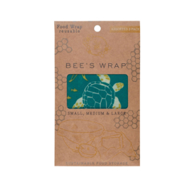 Bee's Wrap bijenwasdoeken  Ocean - 3 stuks, klein, middel en groot