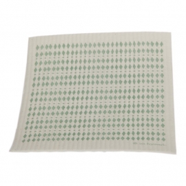biodegradable dishcloth - diamonds green