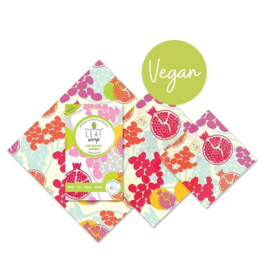 BeeBee & Leaf wasdoeken - Pomegranate set van 3 small medium large - VEGAN