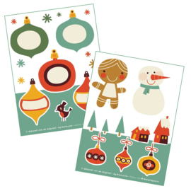 2 stickervellen a6 Vintage Kerst - Bora illustraties