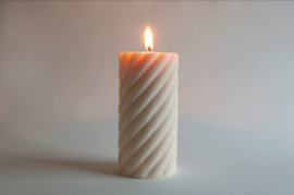 Babongo Spiral Cylinder rapeseed wax candle - handmade