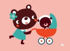 ansichtkaart Baby Bear - BORA illustraties
