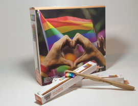 Humblebrush bamboe tandenborstel regenboog