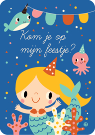 Uitnodiging kinderfeestje - Kom je op mijn feestje zeemeermin - BORA