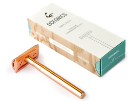 safety razor Rosé gold inclusief 5 rvs mesjes