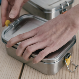 Roestvrij stalen lunchbox met hittebestendig binnendeel - Ekobo