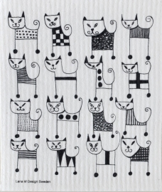 Biodegradable dishcloth Black Cats