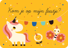 Uitnodiging kinderfeestje - Kom je op mijn feestje eenhoorn - BORA