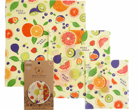 Bee's Wrap bijenwasdoeken  Fresh Fruit - 3 stuks, klein, middel en groot