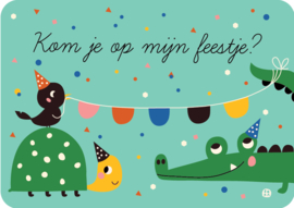 Uitnodiging kinderfeestje - Kom je op mijn feestje Krokodil - BORA