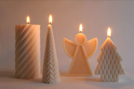 Babongo rapeseed wax candle christmas tree zigzag