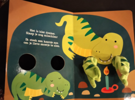 Boekje "knuffel me kleine Dino" met zachte knuffelarmen