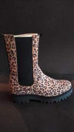 DWRS Stoere leren  boots Leopard Print