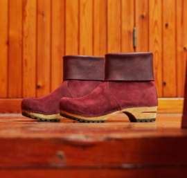 Sanita dark red klomp boot/laars