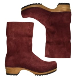 Sanita dark red klomp boot/laars