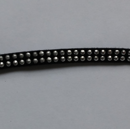 1 meter zwart veter met studs  5x2mm