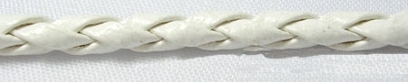 5 meter leer gevlochten 3mm wit