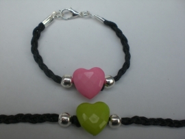 Armband met hart in veel kleuren