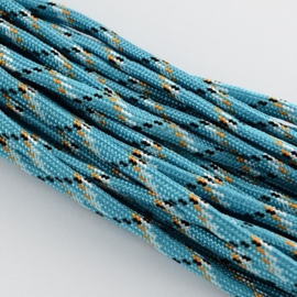 5 meter Paracord   Dikte 4mm  blauw bewerkt