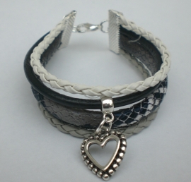 armband grijs zwart wit