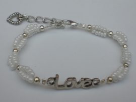 armband rocailles met love
