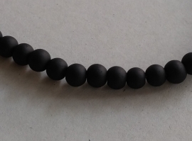 250 Glaskralen frosted zwart 4mm