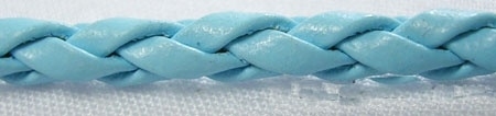 5 meter leer gevlochten 3mm blauw