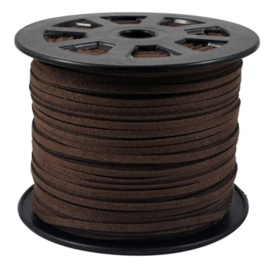 1 rol suede veter donkerbruin