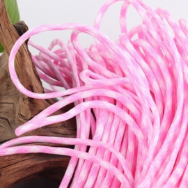 5 meter Paracord  roze/wit
