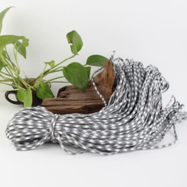 5 meter Paracord   grijs/wit