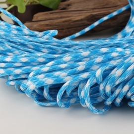 5 meter  Paracord   blauw/wit