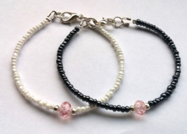 Armband geslepen glaskraal en rocailles