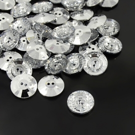 Knopen rhinestone rond 12.5mm