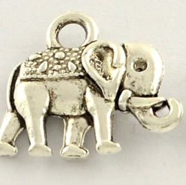 Tibetaans zilveren bedel olifant 13 x 12 mm