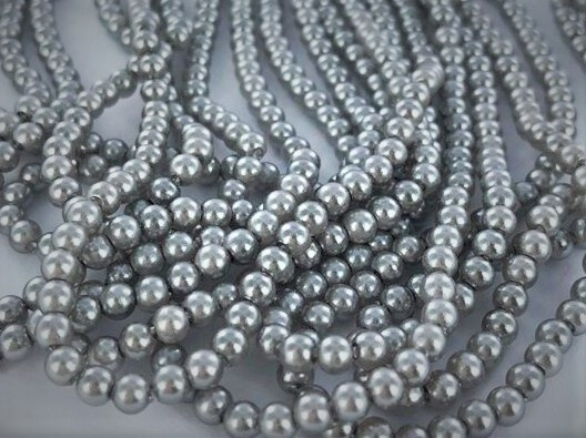 1000 x Pareltjes 4mm grijs