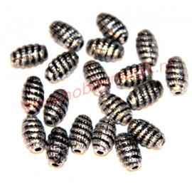 25 kralen metallook 9.5 x 5.5mm