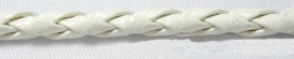 1 meter Imitatie leer gevlochten 3mm wit