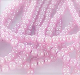 Pareltjes 4mm roze aantal 250