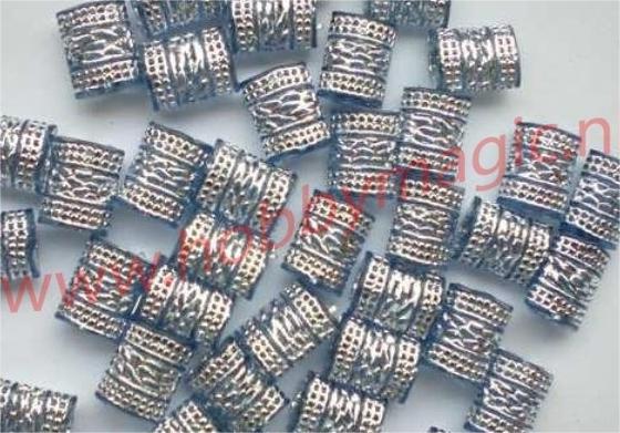 200 x Kralen blauw rechthoek plat