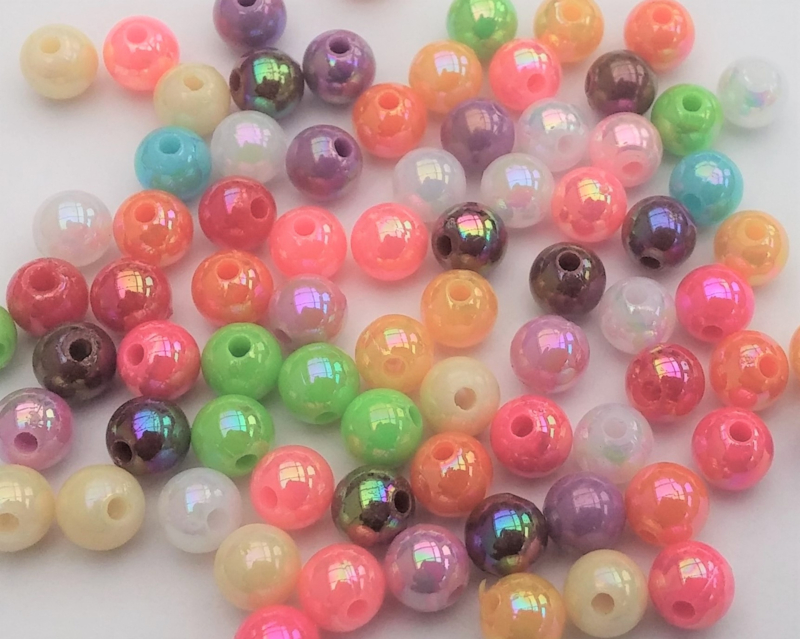 500 kralen 6mm gekleurd met AB glans