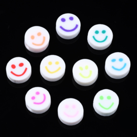 10 Polymeer kralen smiley