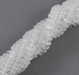 250 glaskralen transparant wit 4x3mm
