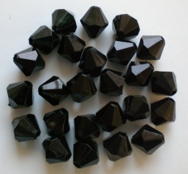 Facetkralen  zwart 10mm Aantal35