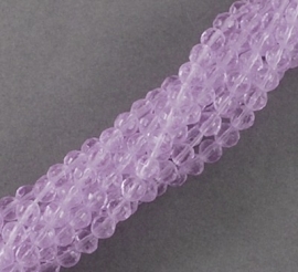 250 Glaskralen facet rond violet 3mm