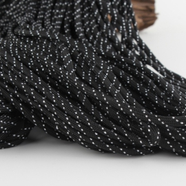 5 meter Paracord  zwart zilvergrijs