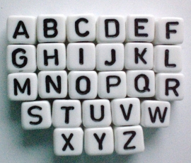 Letterkralen 8x8mm per letter