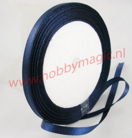 Satijnlint 6mm  donkerblauw